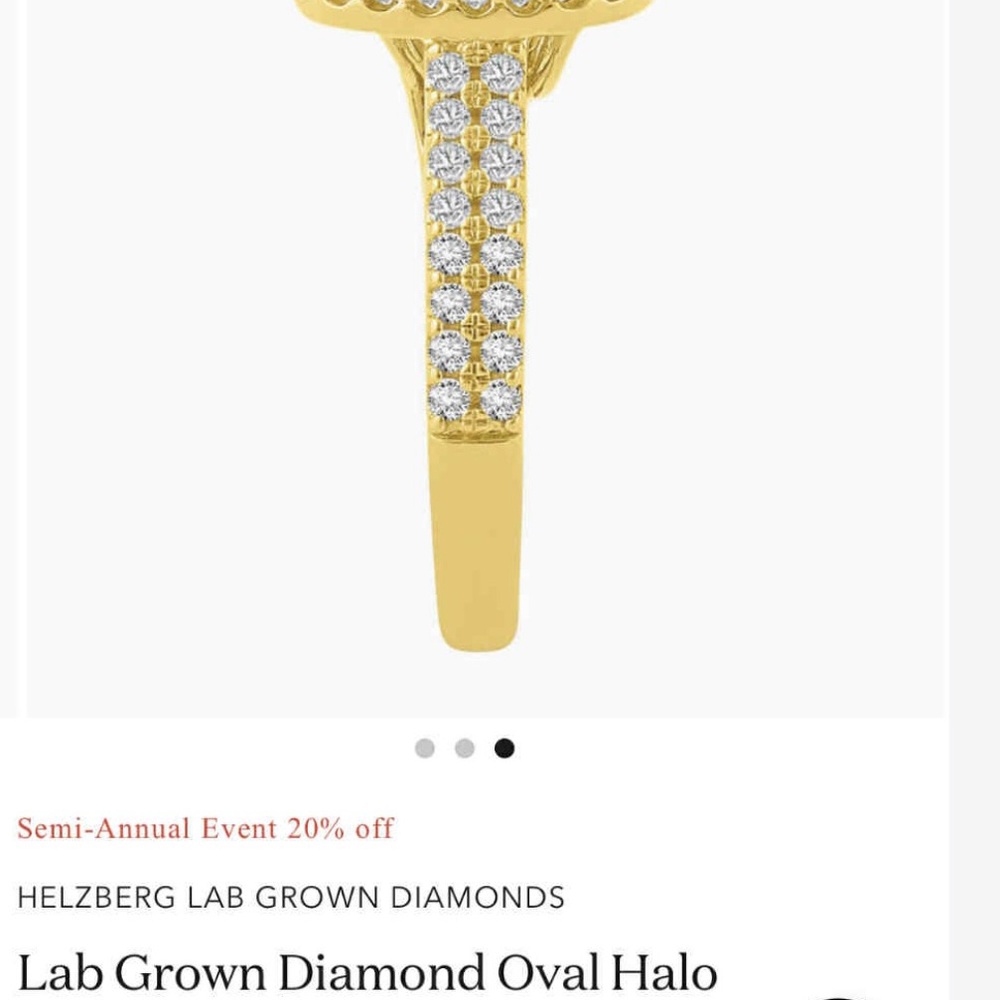 14kt yellow gold engagement ring w/ 1 oval brilliant cut lab diamond 1.5 carat - Picture 9 of 10